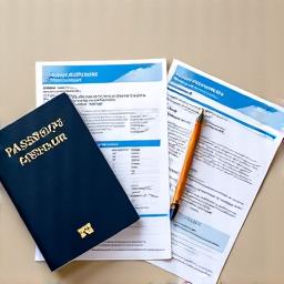 パスポートと航空券、ビザ申請書類